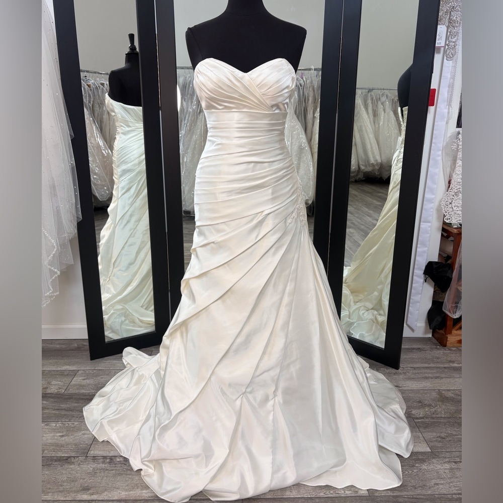 Strapless Ivory Wedding Gown with Draped Bodice